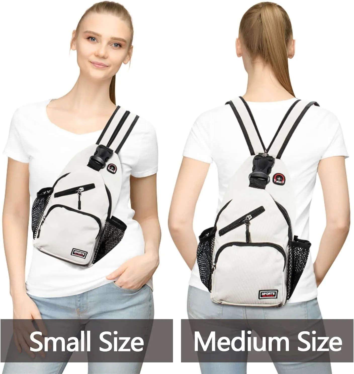 Peicees Convertible Sling Bag for Men Women Waterproof Sling Backpack Crossbody Shoulder Bag For Travel Hiking Cycling