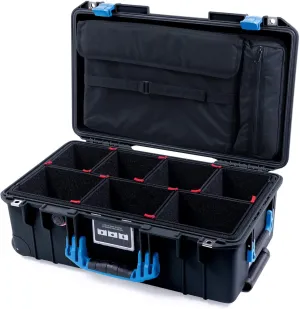 Pelican Color Case Black and Blue Pelican 1535 Air case with TrekPak Dividers and Computer lid Pouch.