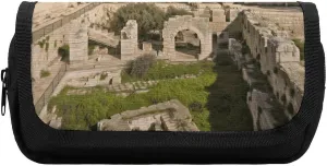 Pencil Pouch Israel at The Tower of David Pencil Case Zipper Storage Bag with 2 Compartments Portable Multifunctional Bag Desk Organizer Marker Pen Case