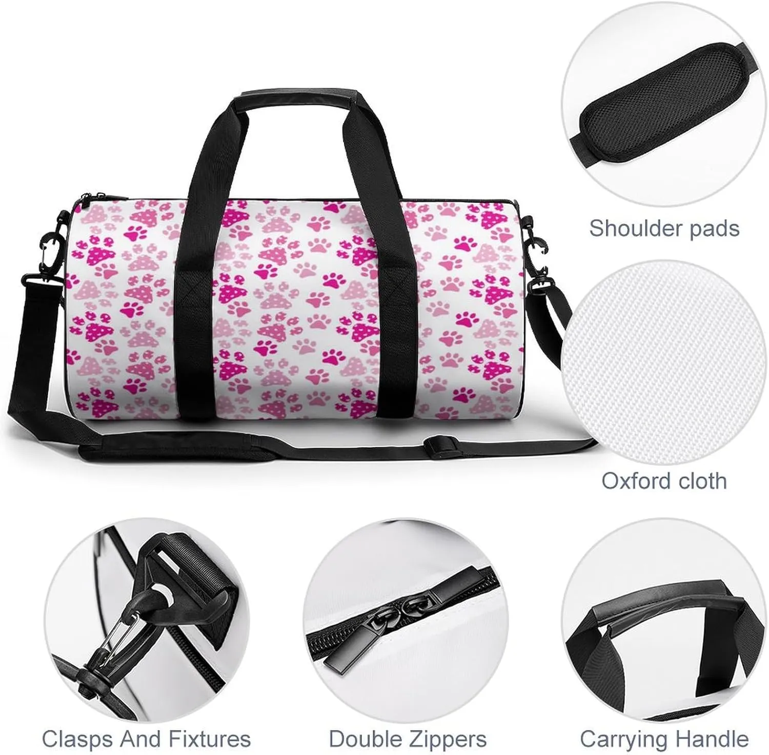 Penguin Bird Large Capacity Cylindrical Fitness Bag Unisex