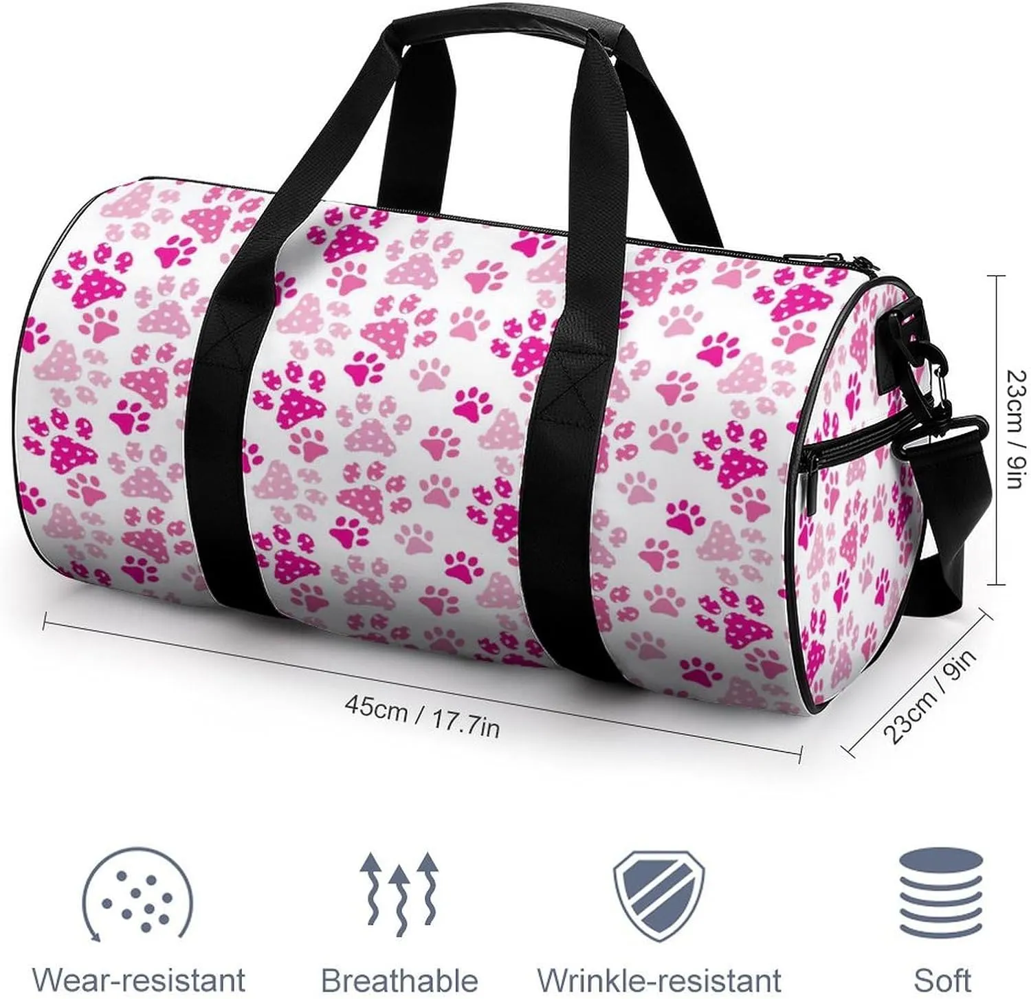 Penguin Bird Large Capacity Cylindrical Fitness Bag Unisex