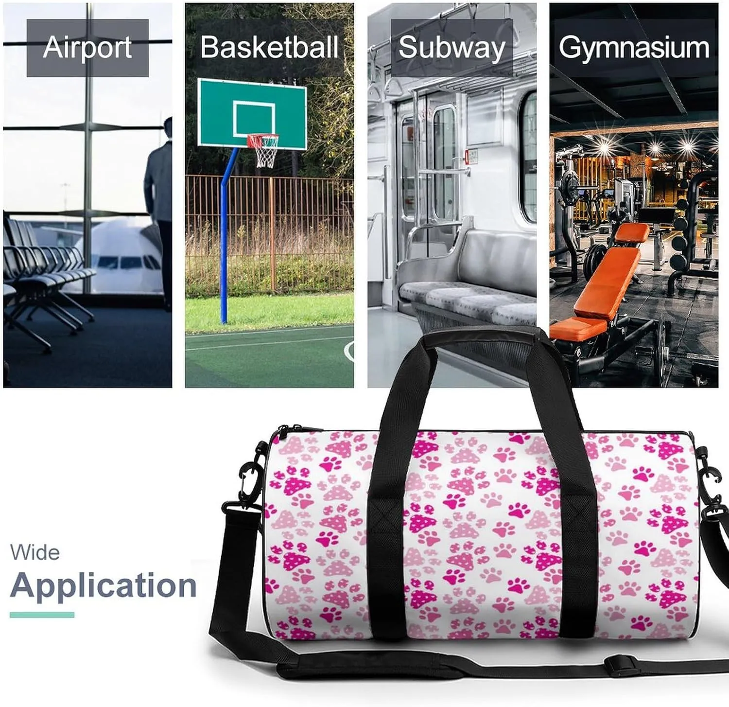 Penguin Bird Large Capacity Cylindrical Fitness Bag Unisex