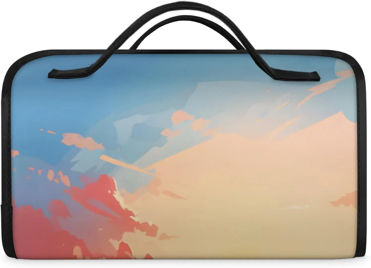 Penguins World Paper Toiletry Bag Water Proof Travel Makeup Case Large Capacity 4 in 1 Foldable Cosmetics Storage for Women Men Removable Zipper Clear PVC Pockets
