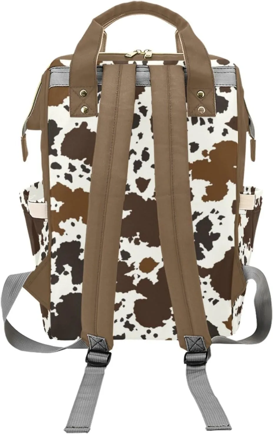 Personalized Baby Diaper Bag Backpack for Women, Custom Name Nursing Mommy Daypack, Diaper Bag for Girls Boys, New Mom Gifts (Cow Markings)