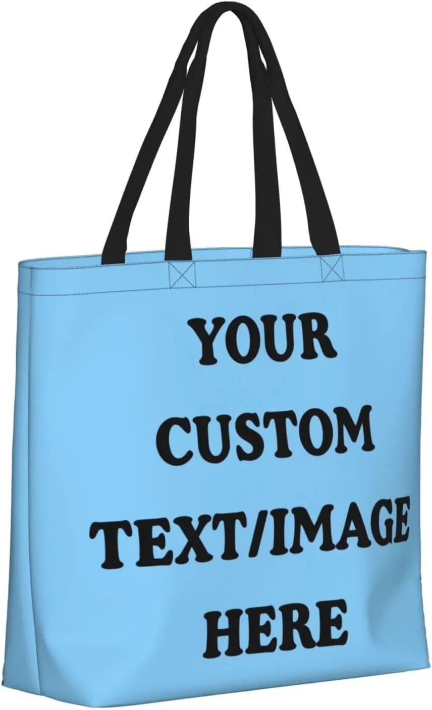 Personalized Custom Tote Bag For Travel & Business - Add Your Design - Reusable Shoulder Bag For Women