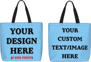Personalized Custom Tote Bag For Travel & Business - Add Your Design - Reusable Shoulder Bag For Women