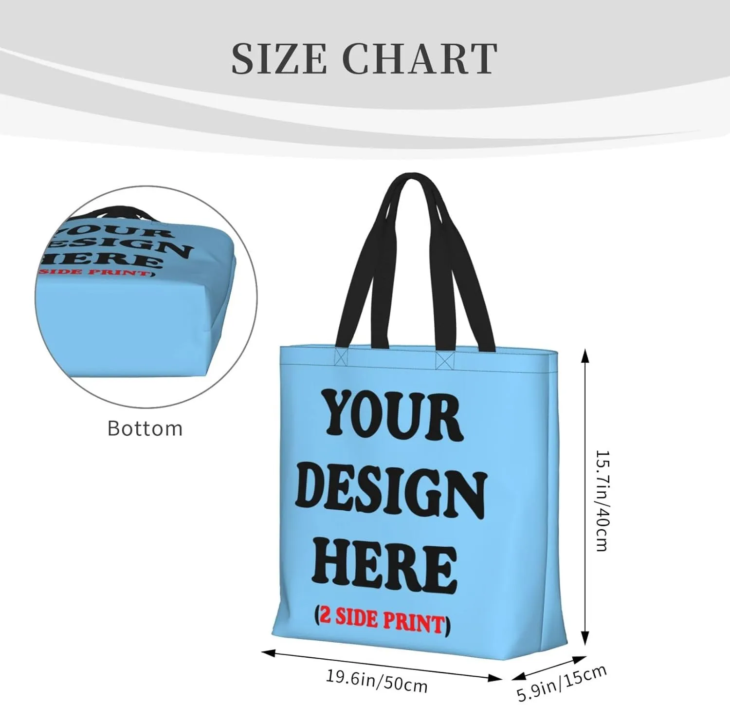 Personalized Custom Tote Bag For Travel & Business - Add Your Design - Reusable Shoulder Bag For Women