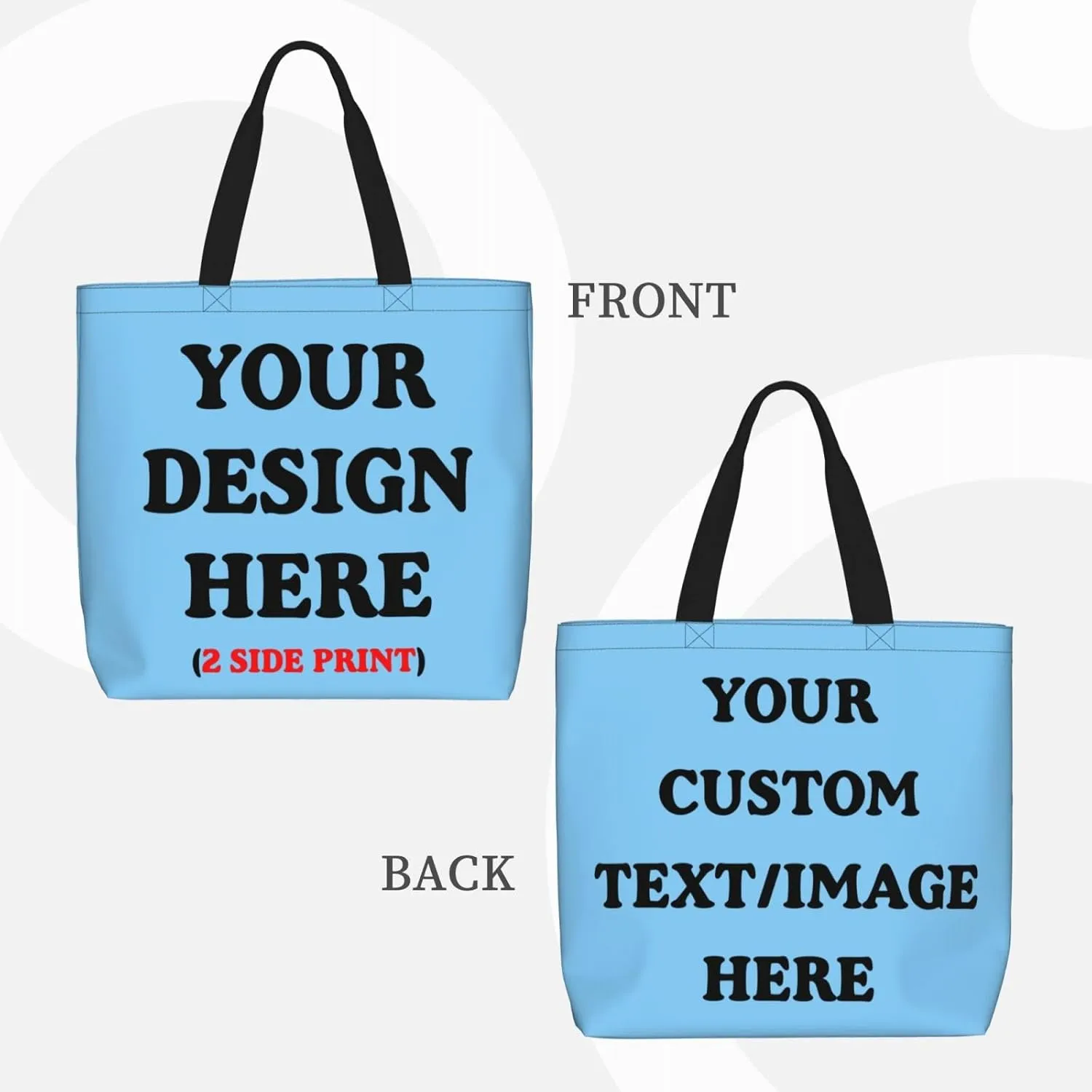 Personalized Custom Tote Bag For Travel & Business - Add Your Design - Reusable Shoulder Bag For Women