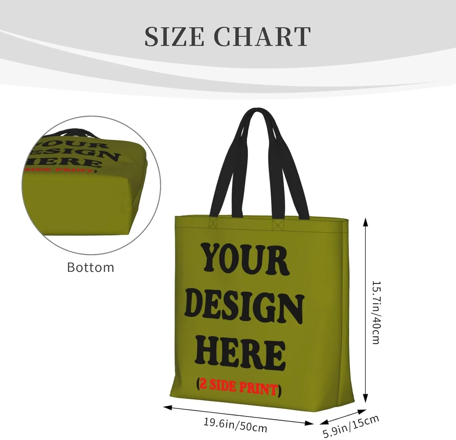 Personalized Custom Tote Bag For Travel, Business, Shopping - Add Your Design - Shoulder Bag For Women