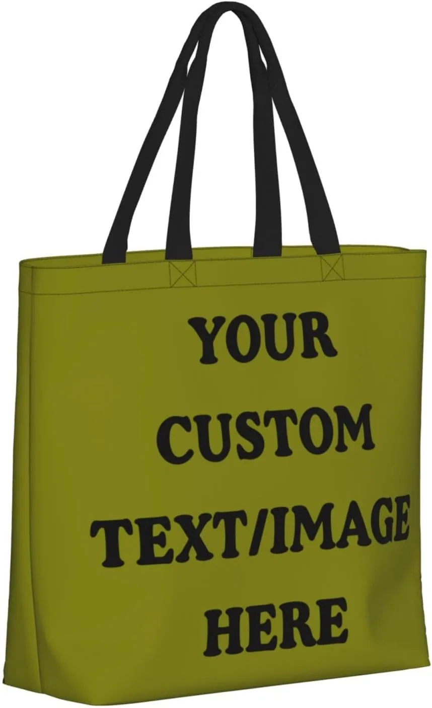 Personalized Custom Tote Bag For Travel, Business, Shopping - Add Your Design - Shoulder Bag For Women