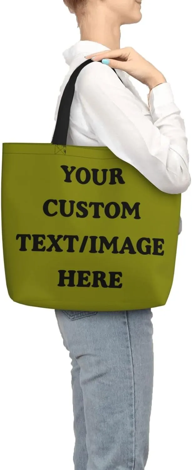 Personalized Custom Tote Bag For Travel, Business, Shopping - Add Your Design - Shoulder Bag For Women