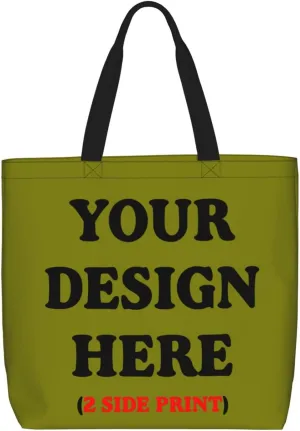Personalized Custom Tote Bag For Travel, Business, Shopping - Add Your Design - Shoulder Bag For Women