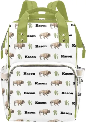 Personalized Cute Cow Diaper Bag for Women, Custom Name Nursing Mommy Daypack, Diaper Bag for Baby Boy Girl, New Mom Gifts