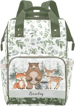 Personalized Cute Cow Diaper Bag for Women, Custom Name Nursing Mommy Daypack, Diaper Bag for Baby Boy Girl, New Mom Gifts