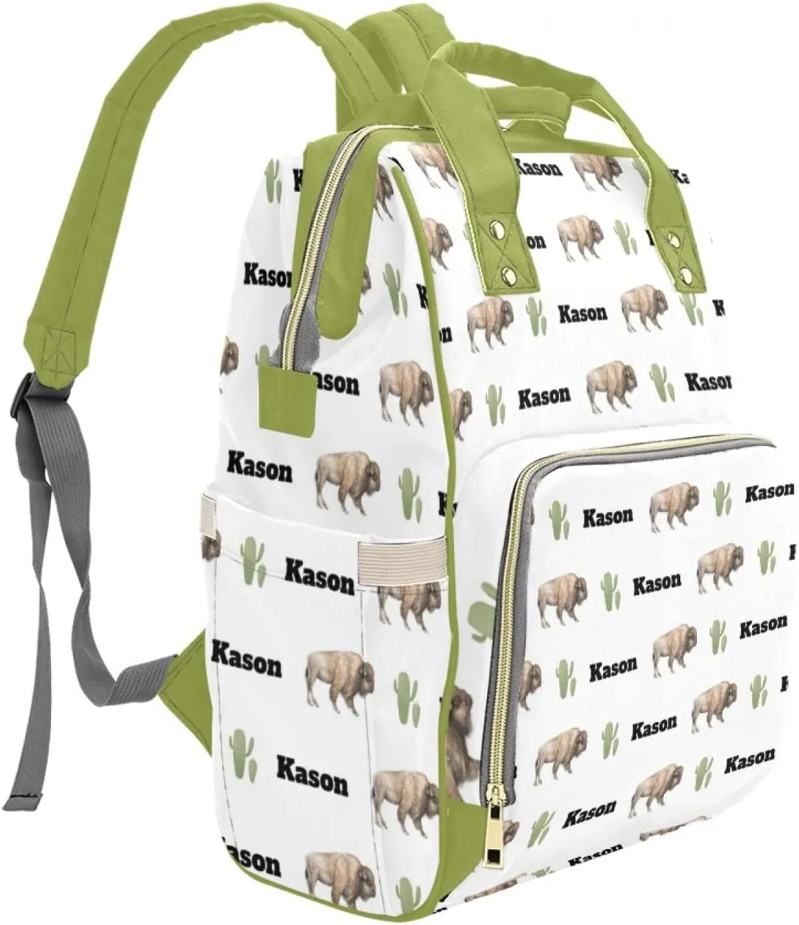 Personalized Cute Cow Diaper Bag for Women, Custom Name Nursing Mommy Daypack, Diaper Bag for Baby Boy Girl, New Mom Gifts