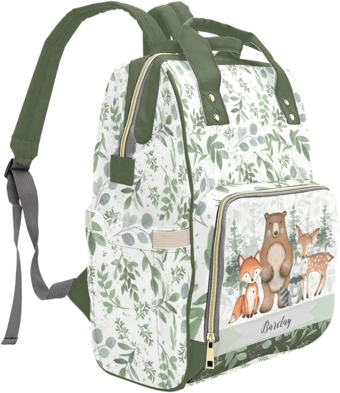 Personalized Cute Cow Diaper Bag for Women, Custom Name Nursing Mommy Daypack, Diaper Bag for Baby Boy Girl, New Mom Gifts