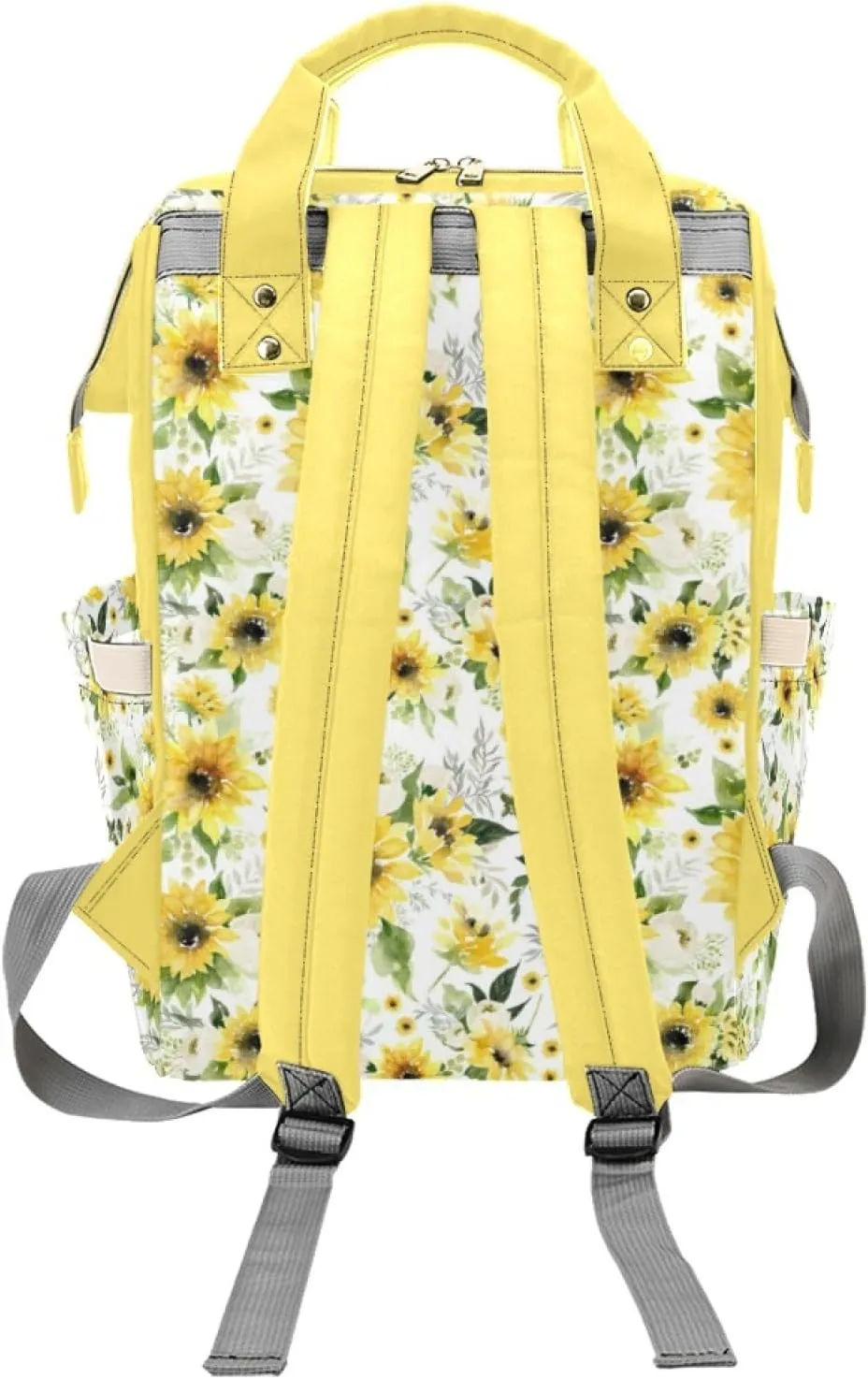 Personalized Diaper Backpack for Mom, Custom Highland Cow Sunflower Diaper Bag with Name Customized Nappy Bags Travel Shopping Casual Mommy Backpack for Mom