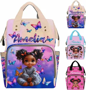 Personalized Diaper Bag Backpack with Name Custom Monogram Backpack Travel Outdoor Mommy Bag Customized Gift for Newborn Baby Boys Girls Nursing Bags Gift for New Mom Dad Christmas Gift