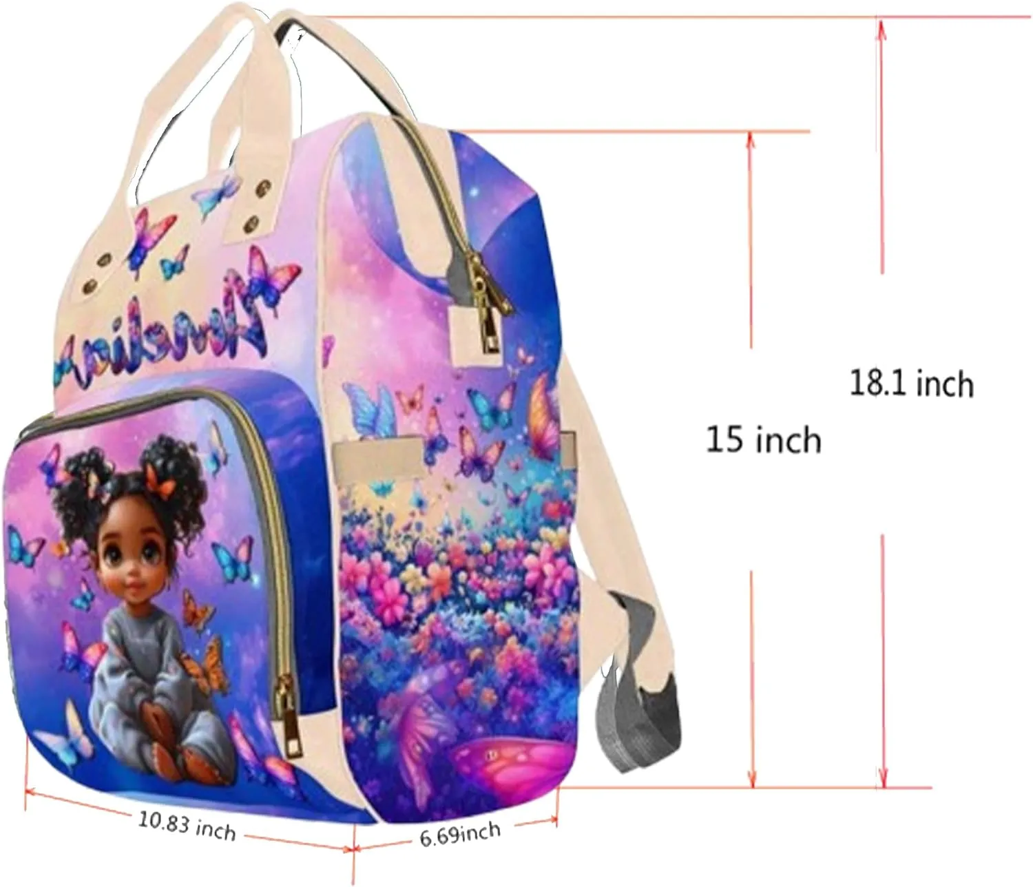 Personalized Diaper Bag Backpack with Name Custom Monogram Backpack Travel Outdoor Mommy Bag Customized Gift for Newborn Baby Boys Girls Nursing Bags Gift for New Mom Dad Christmas Gift