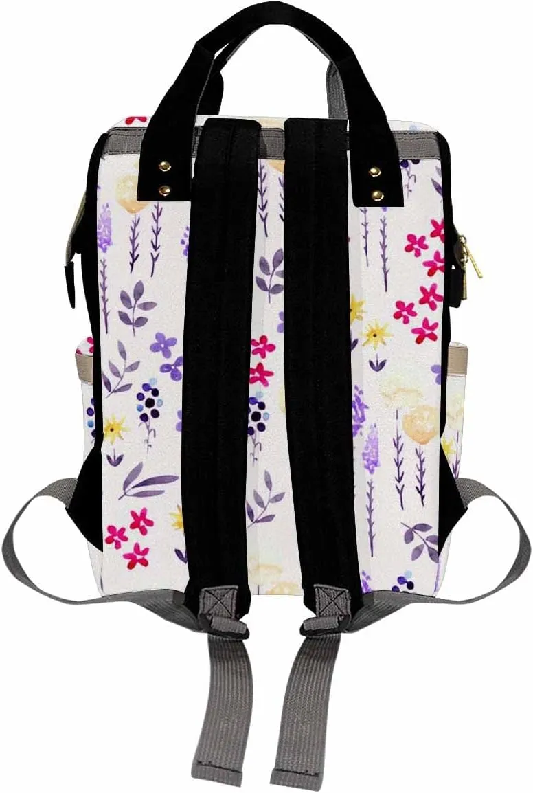 Personalized Diaper Bag Backpack with Name Flower Pattern Custom Monogram Backpack Travel Outdoor Mommy Bag Customized Gift for Newborn Baby Boys & Girls Father's Day Mother's Day Christmas Birthday