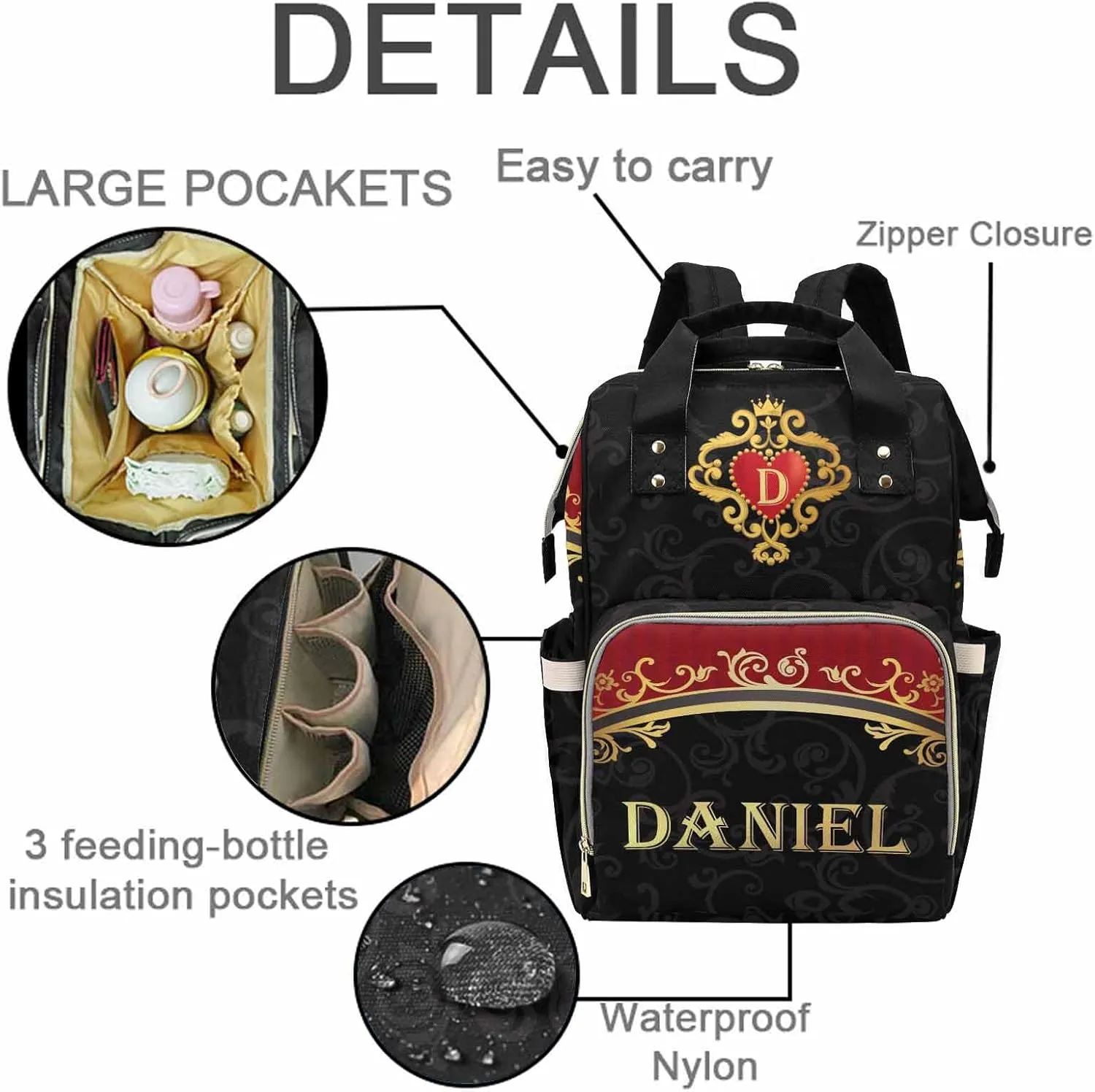 Personalized Diaper Bags Personalized Name Customize Baby Bag Handbag All-In-One Bags Personalized Diaper Bag Personalized