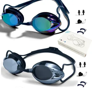 PHELRENA Swimming Goggles 2 pack, Professional Kids Swim Goggles Anti Fog UV Protection Clear Vision No Leaking for Men Women