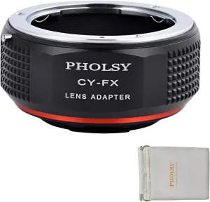 PHOLSY CY to FX Lens Mount Adapter Compatible with Contax/Yashica CY Lens to Fujifilm X Mount Camera Body Compatible with Contax to Fuji X, Yashica to Fuji X