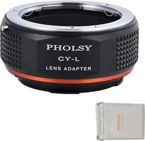 PHOLSY Lens Mount Adapter CY to L Compatible with Contax/Yashica CY Mount Lens to Leica L Mount Camera Body Compatible with Leica SL2, SL2-S, CL, TL2, Lumix S5, S1, BS1H, Sigma fp, fp L
