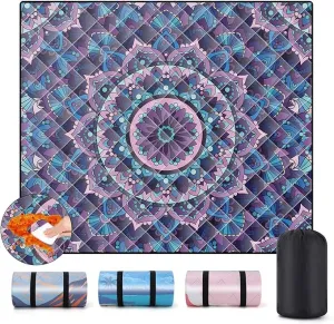 Picnic Blankets Beach Blanket 60"x80" Waterproof Sandproof Extra Large Outdoor Mat for Grass Camping Essentials Travel Accessories Vacation Gear Must Haves Gifts for Women Couple Family