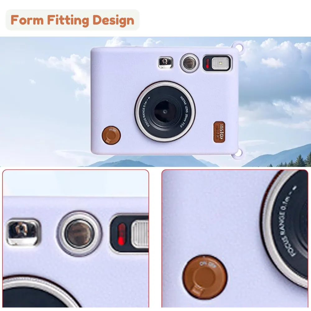 Pikxi Silicone Case for FUJIFILM Instax Mini EVO Camera Wear & Drop Resistant with Precise Cutout Holes - SCEVO-05 | Purple