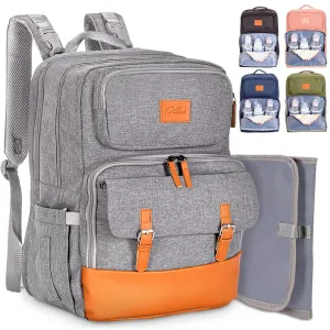 PILLANI Diaper Bag Backpack for Boys & Girls - Large Travel Bag with Changing Pad - Baby Registry Search & Shower Gifts - Newborn Essentials Must Haves