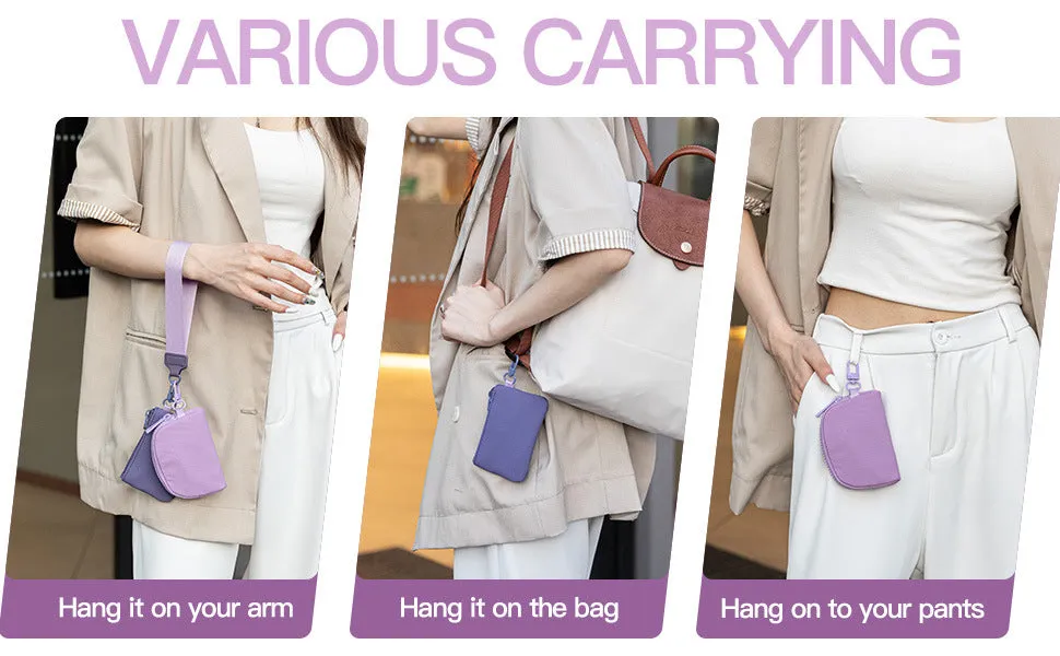 Pink Stylish Mini Wristlet Wallet - Nylon, Multi-Compartment Design