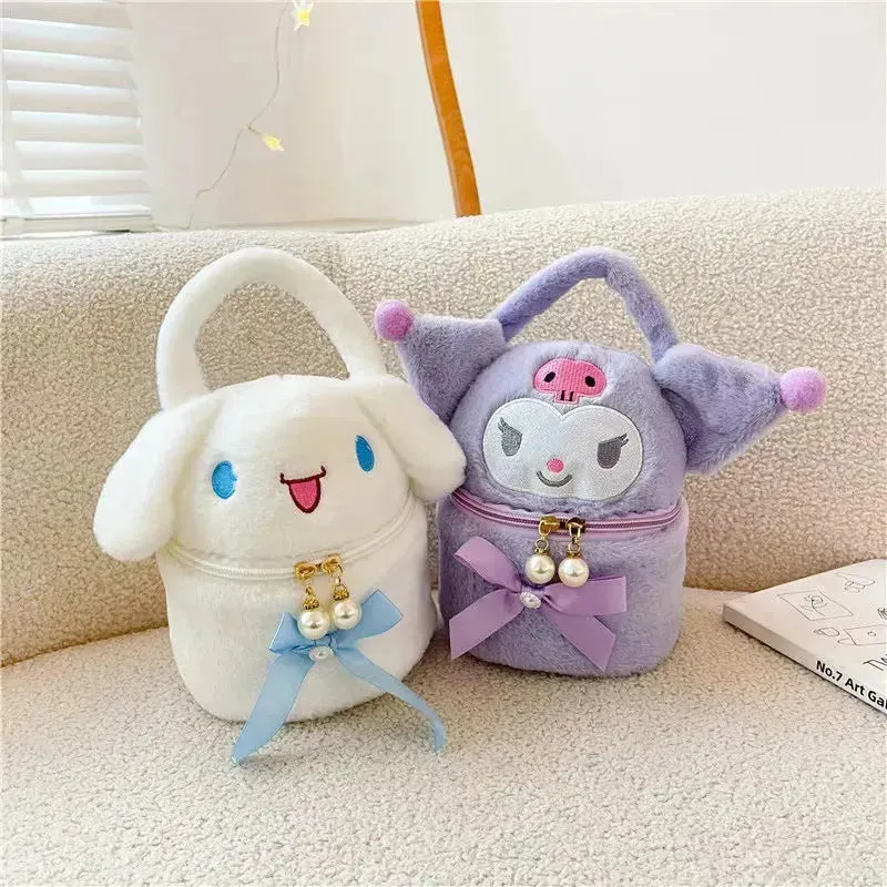 Plush Character Cosmetic Bucket Bag