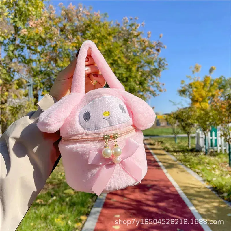Plush Character Cosmetic Bucket Bag