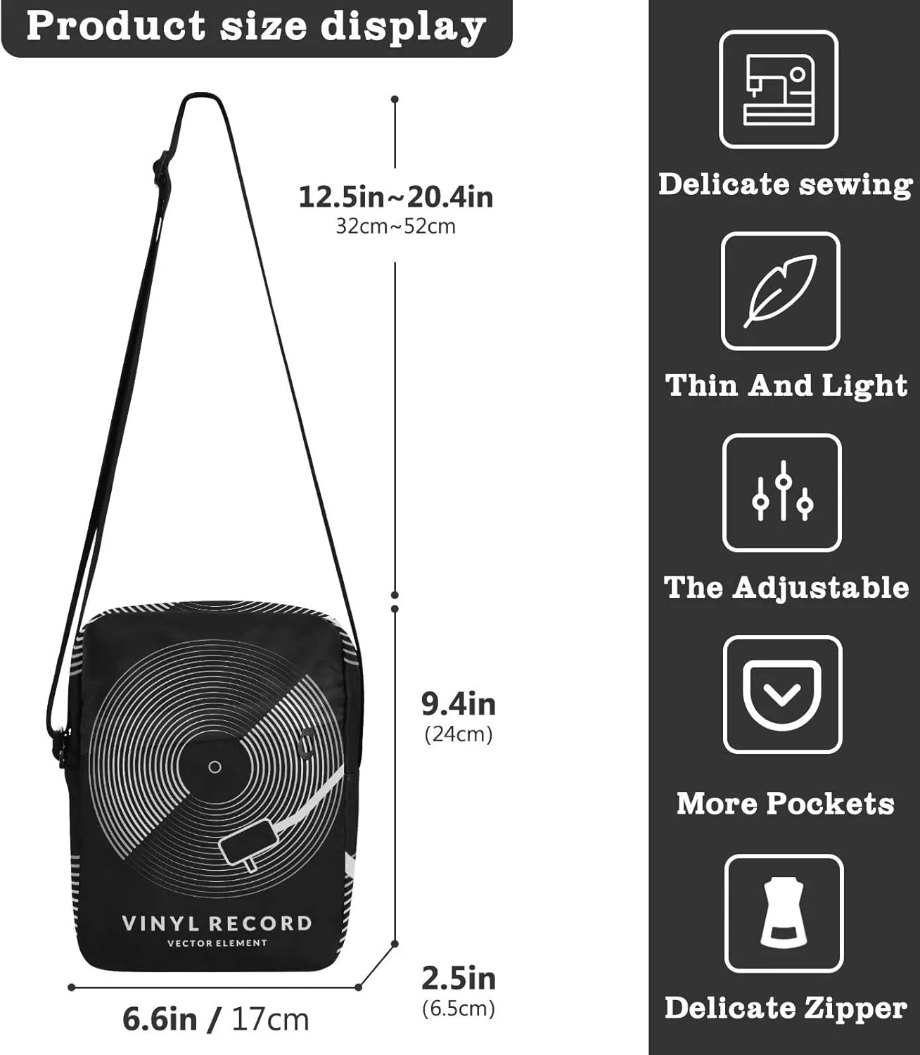 Poeticcity Crossbody Phone Bag, Small Messenger Shoulder Bag, Cash Handbag Wallet Purse