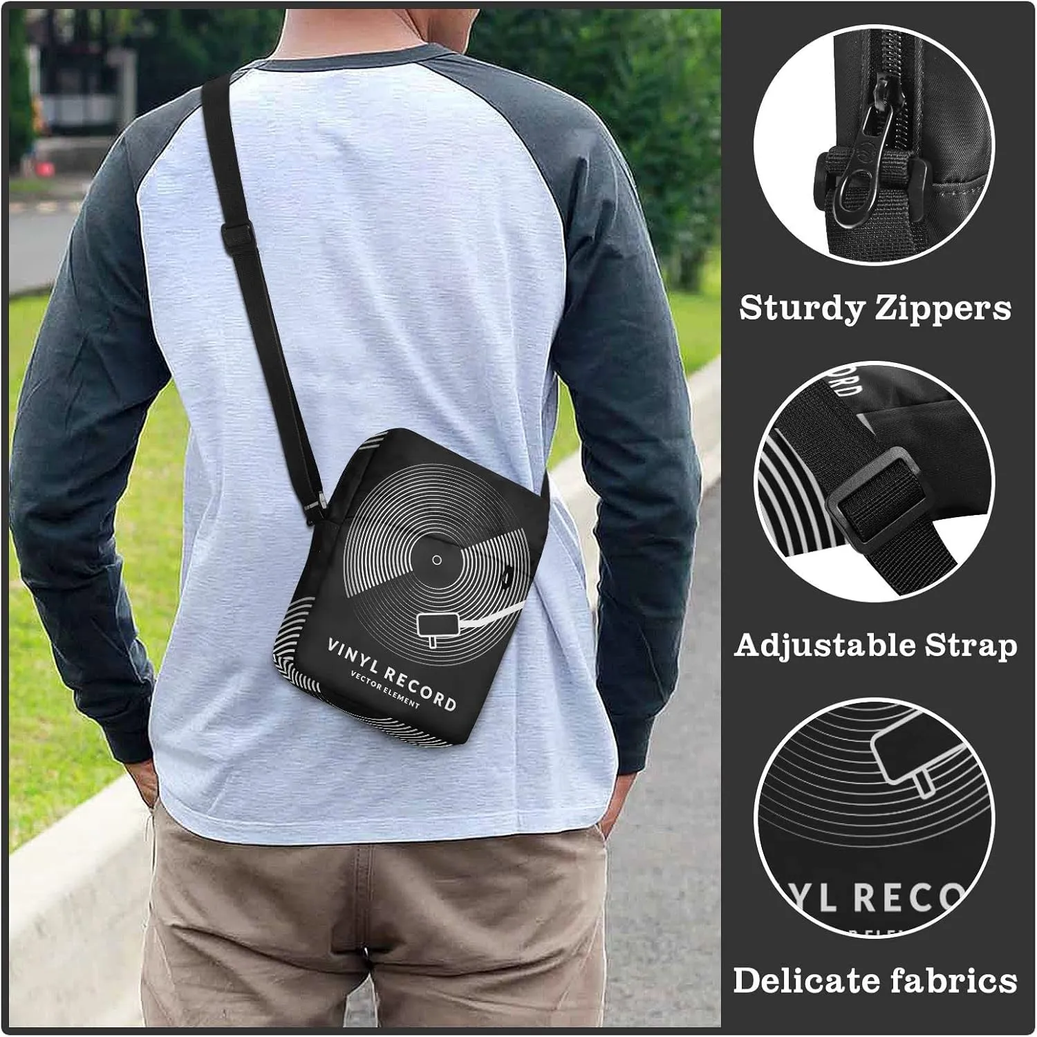 Poeticcity Crossbody Phone Bag, Small Messenger Shoulder Bag, Cash Handbag Wallet Purse