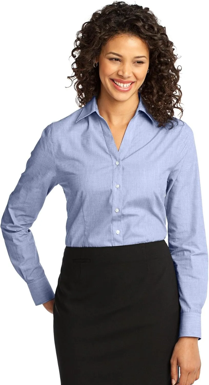Port Authority Women's Crosshatch Easy Care Button-Down Shirt