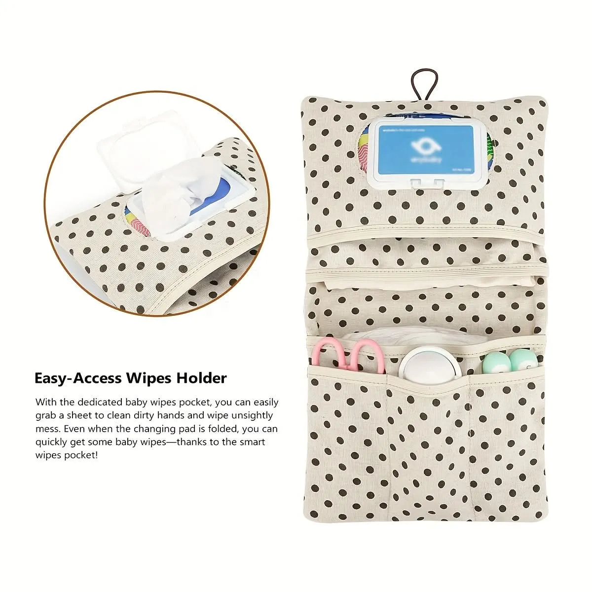 Portable Diaper Bag for Babies – Durable Polyester Travel Organizer