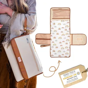 Portable Diaper Changing Pad — Non-Toxic, Oeko-TEX Certified - Designer Baby Changing Pad Portable Changing Pad for Baby, Foldable, Waterproof, Wipeable, Smart Travel, Baby Safe