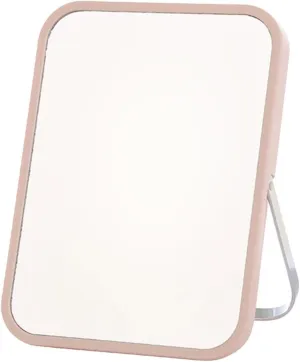 Portable Makeup Mirror Small Square Desk Mirror with Lights for Office Cubicle Home Travel