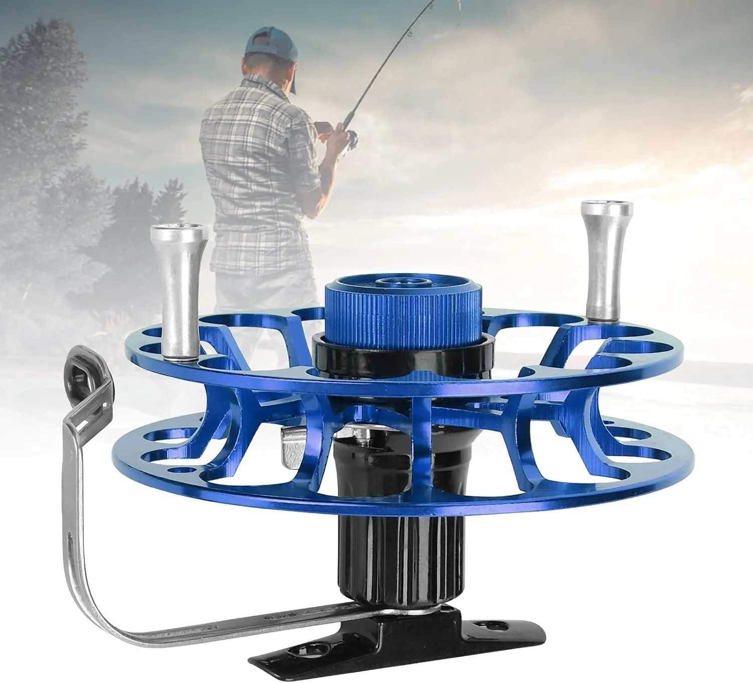 Portable Multifunction All Metal Fishing Reel Wind Fire Wheel, Anti Tie Lines Grooved Design, High Strength Sturdy Body, Lightweight for Easy Carrying