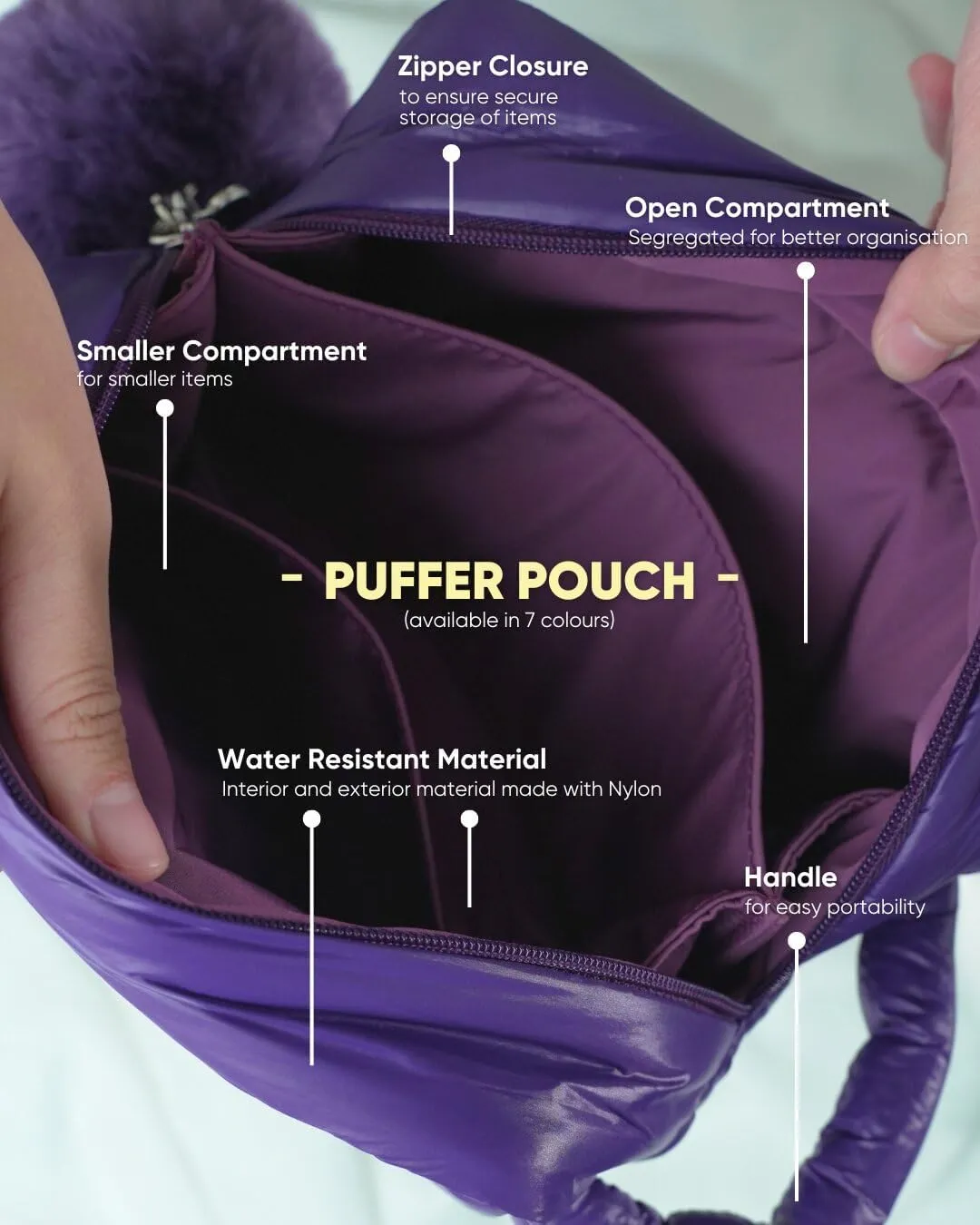 Pouch Cloud Series Puffy Bag, Handbag & Pouch, Organized Storage, Lightweight, Water-Resistant