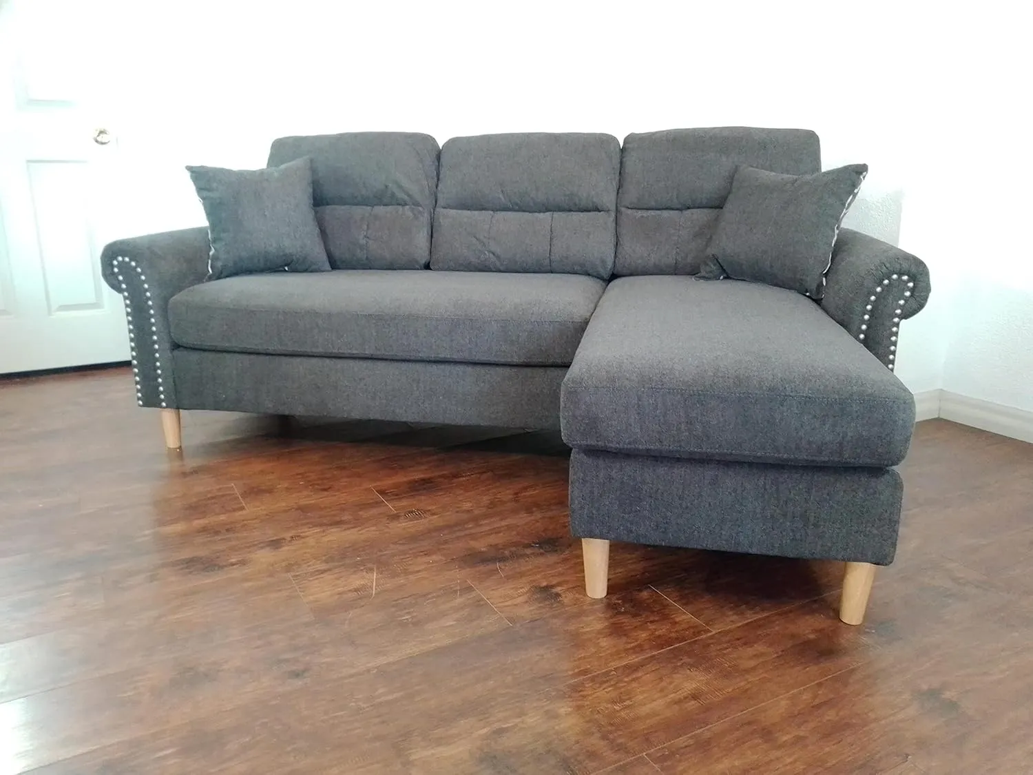 Poundex 2 Piece Reversible Sectional, Slate