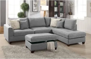 Poundex PDEX- Living Room Chaise Lounges, Slate