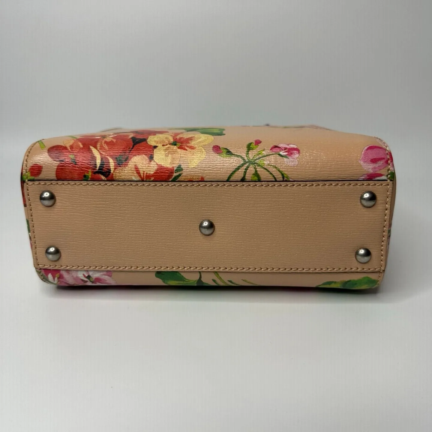 Preloved Gucci Bamboo Shopper Tote Blooms Print Leather bag -NG102588