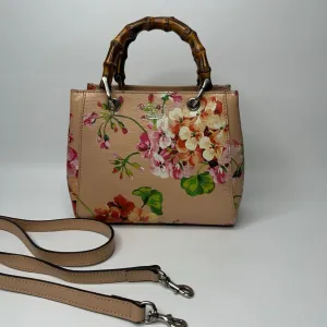 Preloved Gucci Bamboo Shopper Tote Blooms Print Leather bag -NG102588