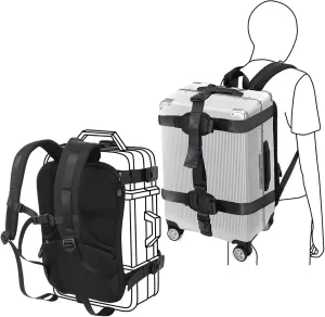 Premium Backpack Conversion System with Adjustable Straps, Backpack Harness for Heavy Duty Medium/Large Size Hard Shell case/Carry-on Checked Luggage - L