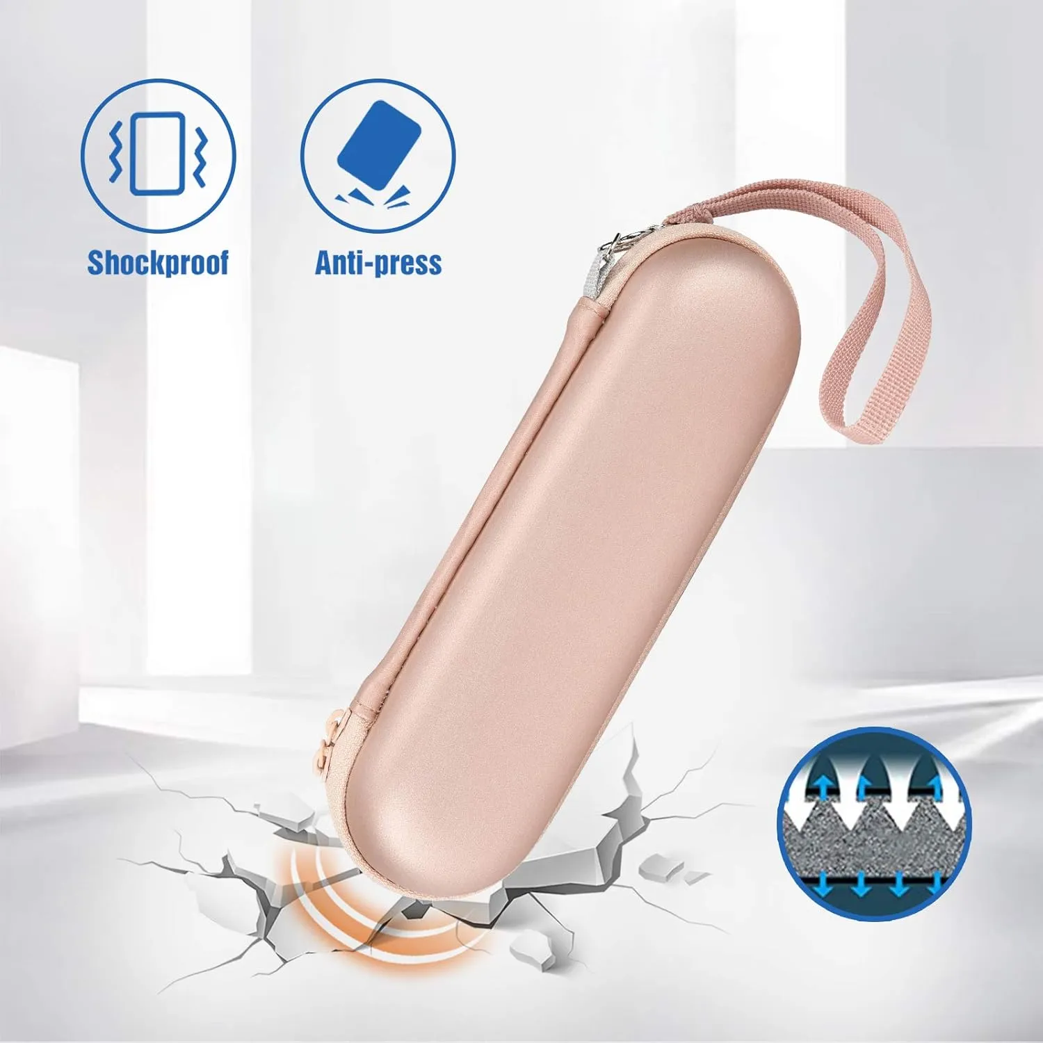 ProCase Travel Case for Oral-B/Oral-B Pro Smartseries/IO Serie Sonicare ProtectiveClean Electric Toothbrush, Hard EVA Case Cover Storage Bag Holder with Mesh Pocket for Accessories -Rosegold