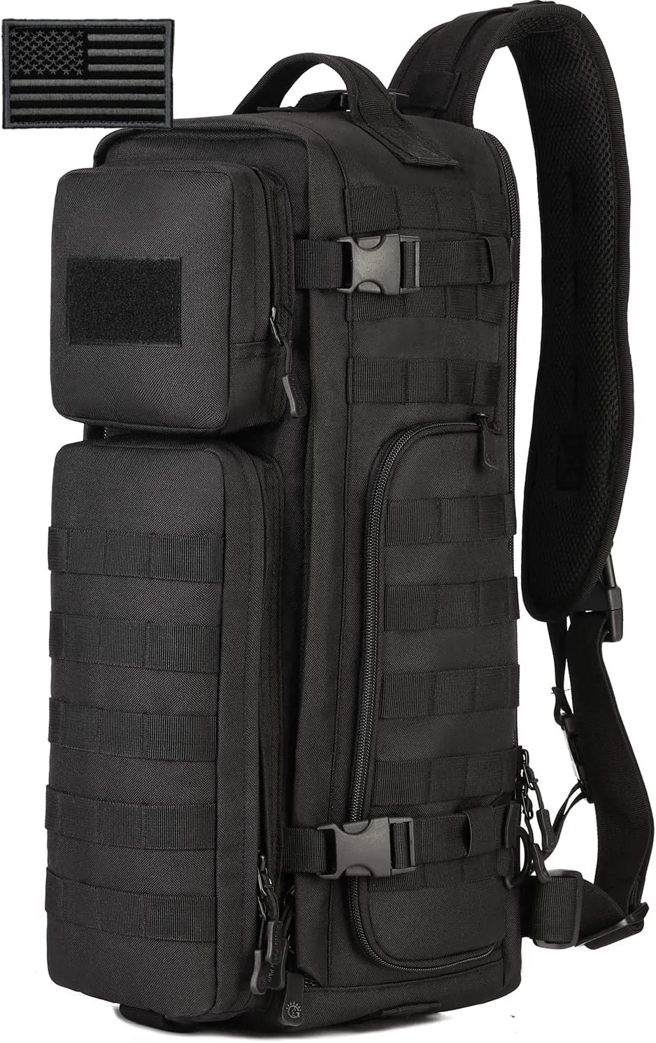 Protector Plus Tactical Sling Bag Military MOLLE Crossbody Pack (Patch Included)