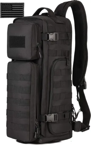 Protector Plus Tactical Sling Bag Military MOLLE Crossbody Pack (Patch Included)
